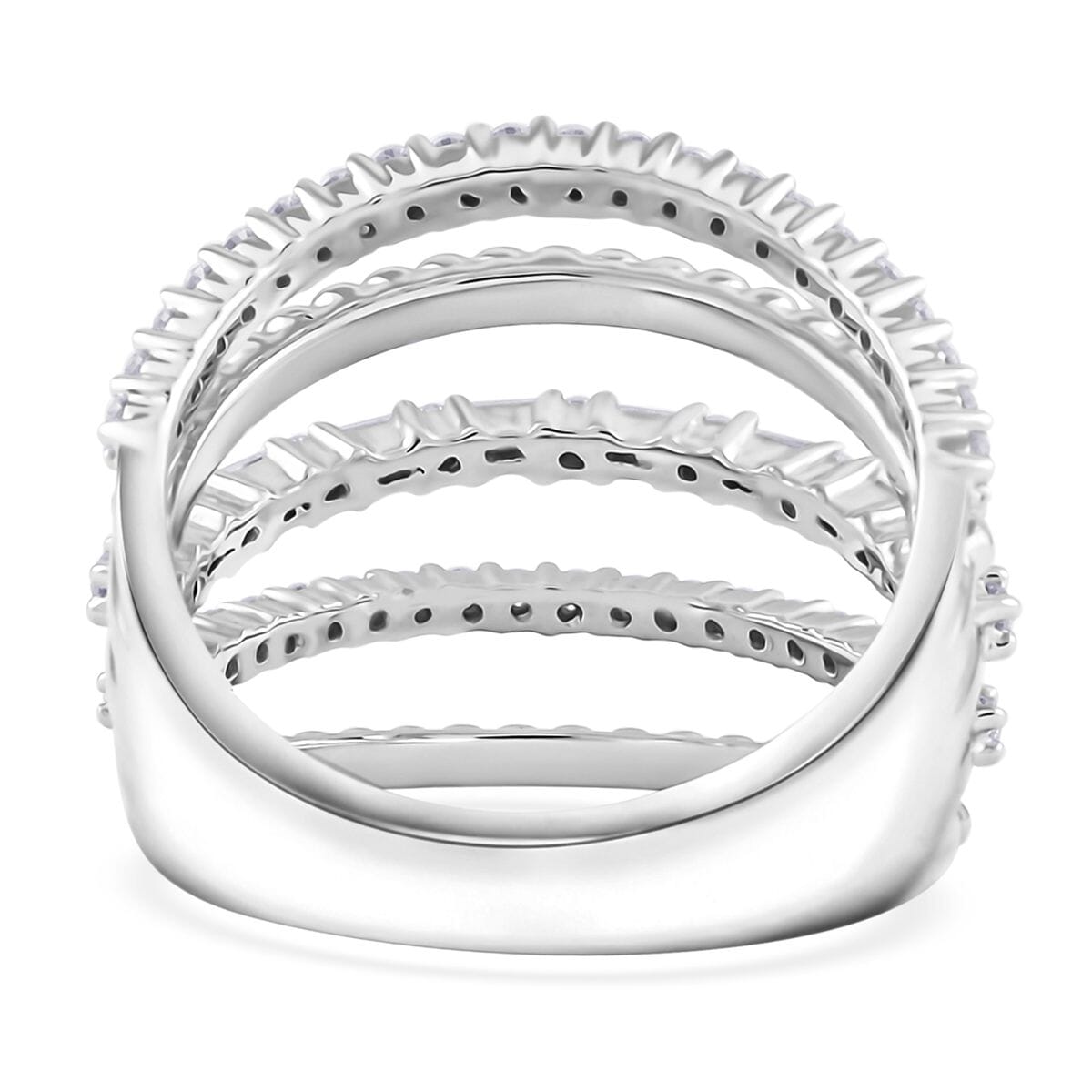 Clarte Ice Breaker Collection Moissanite 0.65 ctw Ring in Sterling Silver (Size 10.0) image number 4