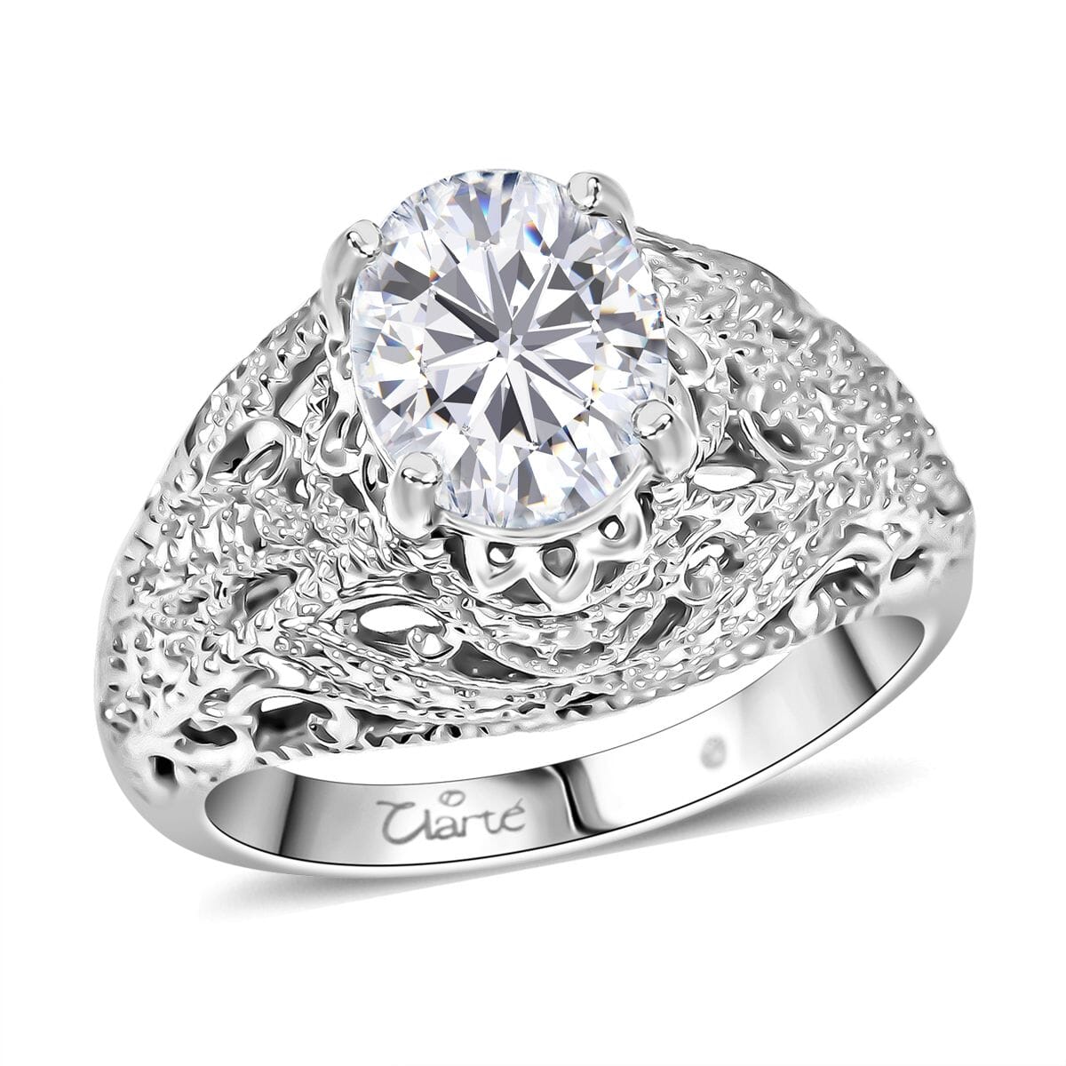 Clarte Harmony Collection Moissanite 1.90 ctw Ring in Sterling Silver (Size 10.0) image number 0
