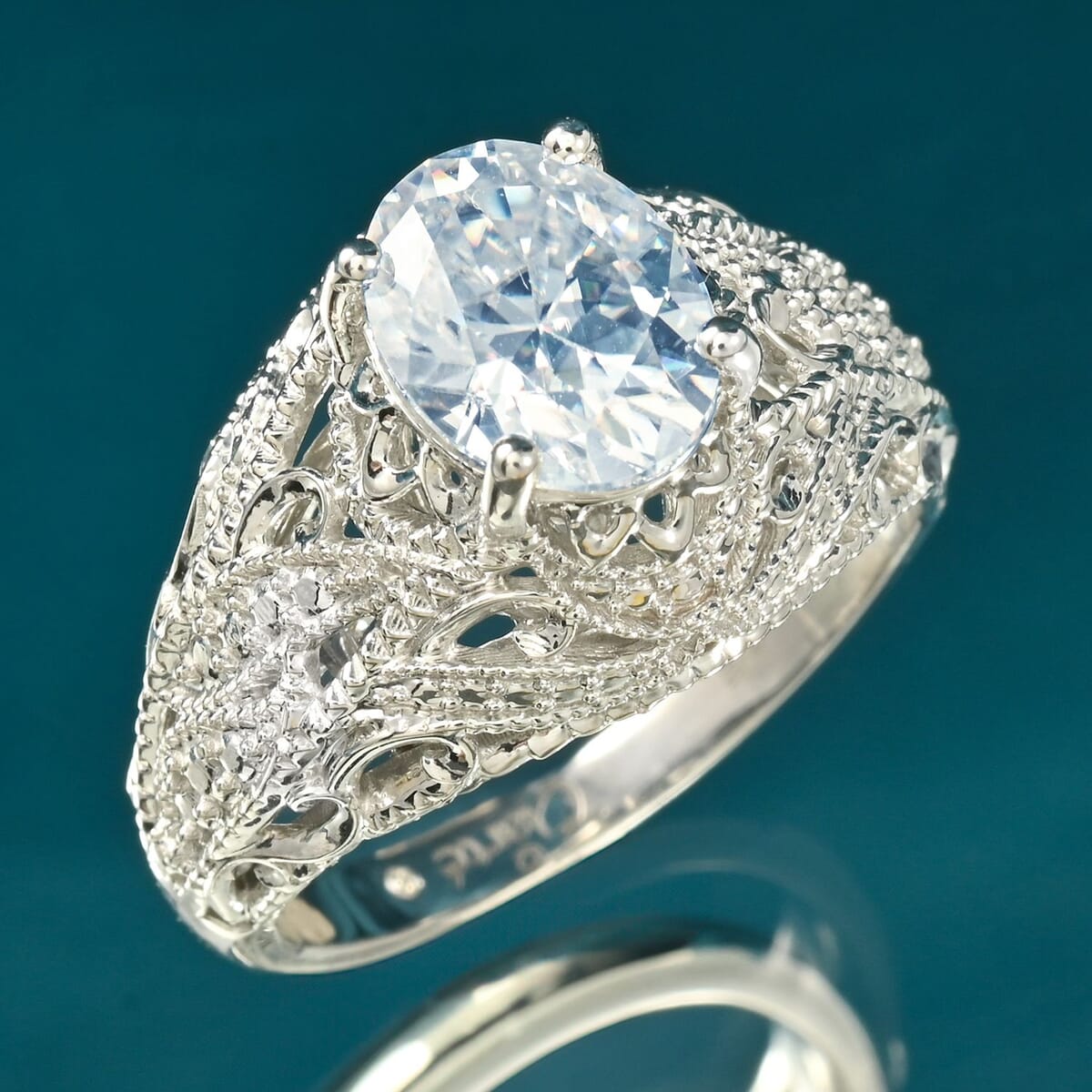 Clarte Harmony Collection Moissanite 1.90 ctw Ring in Sterling Silver (Size 10.0) image number 1