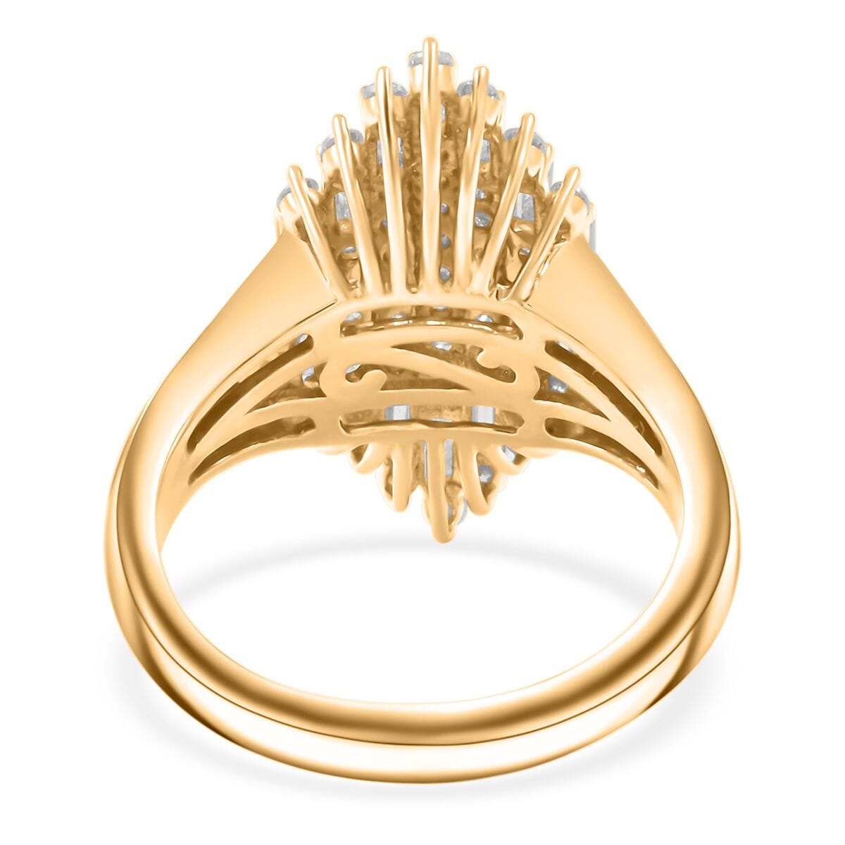 Clarte Ballerina Collection Moissanite 1.35 ctw Ring in 14K Yellow Gold Over Sterling Silver (Size 6.0) image number 4