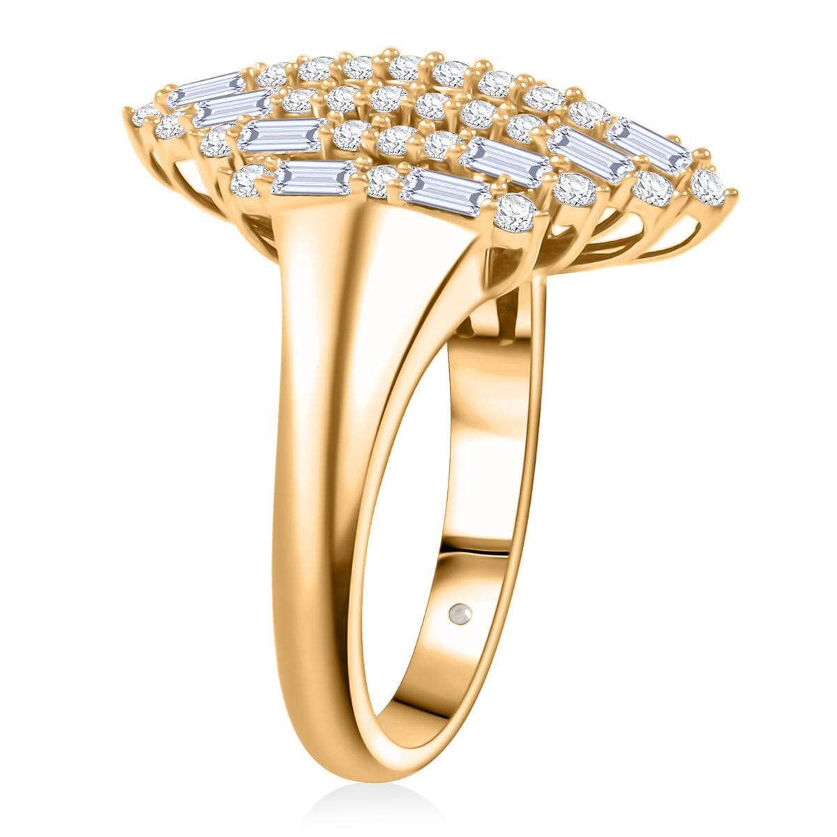 Clarte Ballerina Collection Moissanite 1.35 ctw Ring in 14K Yellow Gold Over Sterling Silver (Size 7.0) image number 3