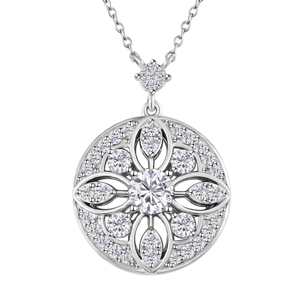 Clarte Celestial Collection Moissanite 2.00 ctw Necklace in Sterling Silver 18 Inches image number 0