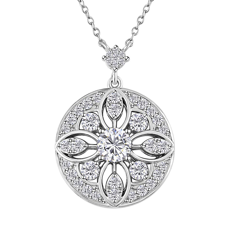Clarte Celestial Collection Moissanite 2.00 ctw Necklace in Platinum Over Sterling Silver 18 Inches