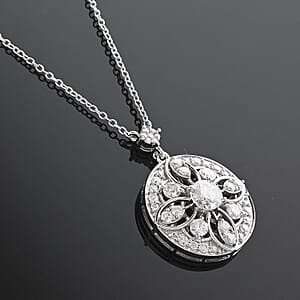 Clarte Celestial Collection Moissanite 2.00 ctw Necklace in Platinum Over Sterling Silver 18 Inches