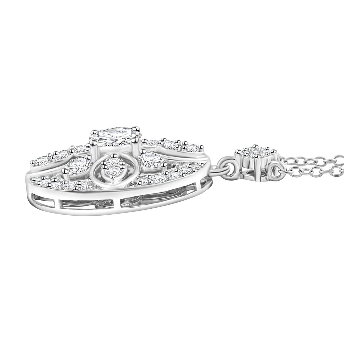 Clarte Celestial Collection Moissanite 2.00 ctw Necklace in Sterling Silver 18 Inches image number 3