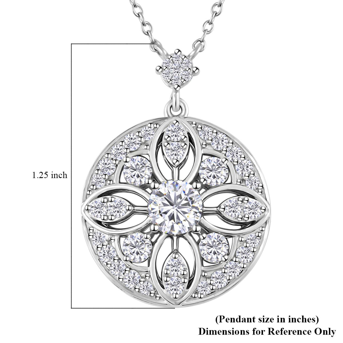 Clarte Celestial Collection Moissanite 2.00 ctw Necklace in Sterling Silver 18 Inches image number 5