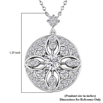 Clarte Celestial Collection Moissanite 2.00 ctw Necklace in Platinum Over Sterling Silver 18 Inches