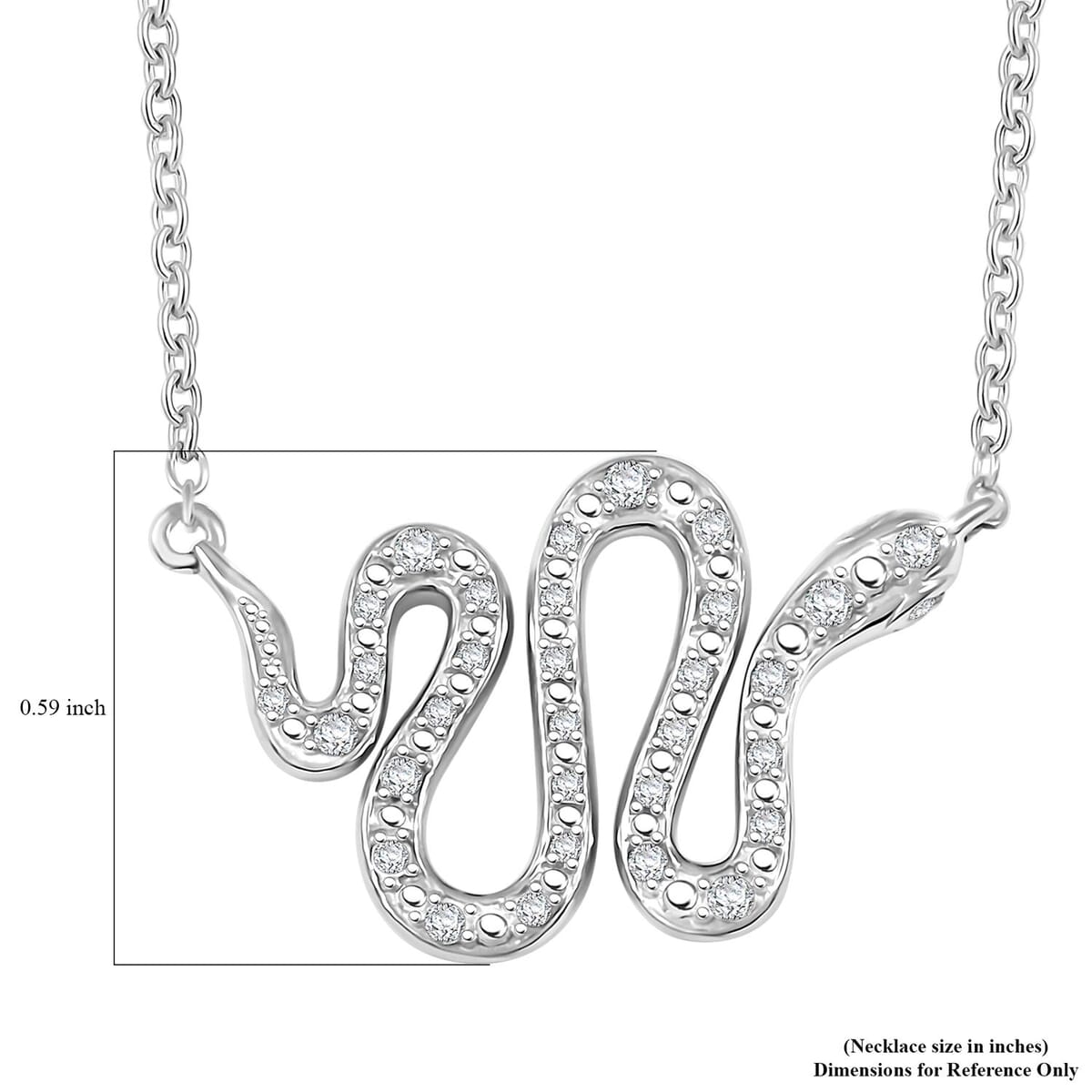 Clarte Serpent Collection Moissanite 0.20 ctw Necklace in Sterling Silver 18-20 Inches image number 5