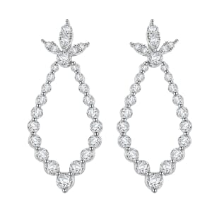 Clarte Icicle Collection Moissanite 2.20 ctw Earrings in Sterling Silver