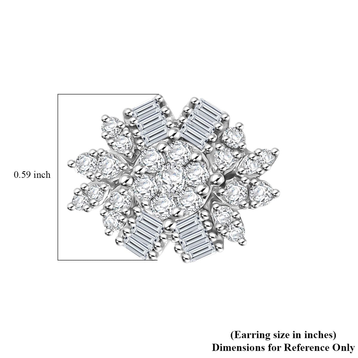 Clarte Snowflake Collection Moissanite 1.30 ctw Stud Earrings in Sterling Silver image number 4