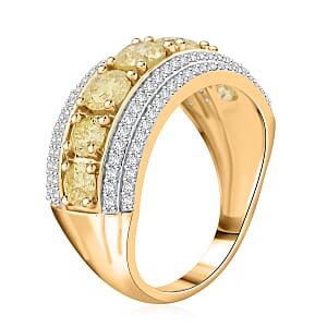 Natural Yellow and White Diamond 2.00 ctw Ring in 14K Yellow Gold (Size 5.0)