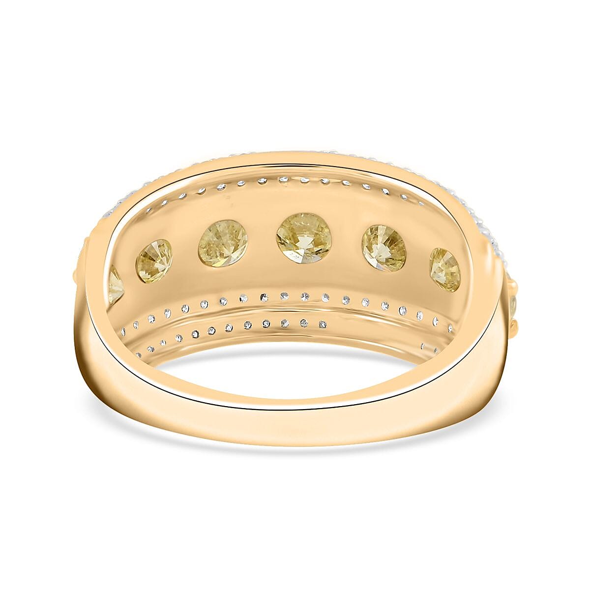 Natural Yellow and White Diamond 2.00 ctw Ring in 14K Yellow Gold (Size 5.0) image number 4