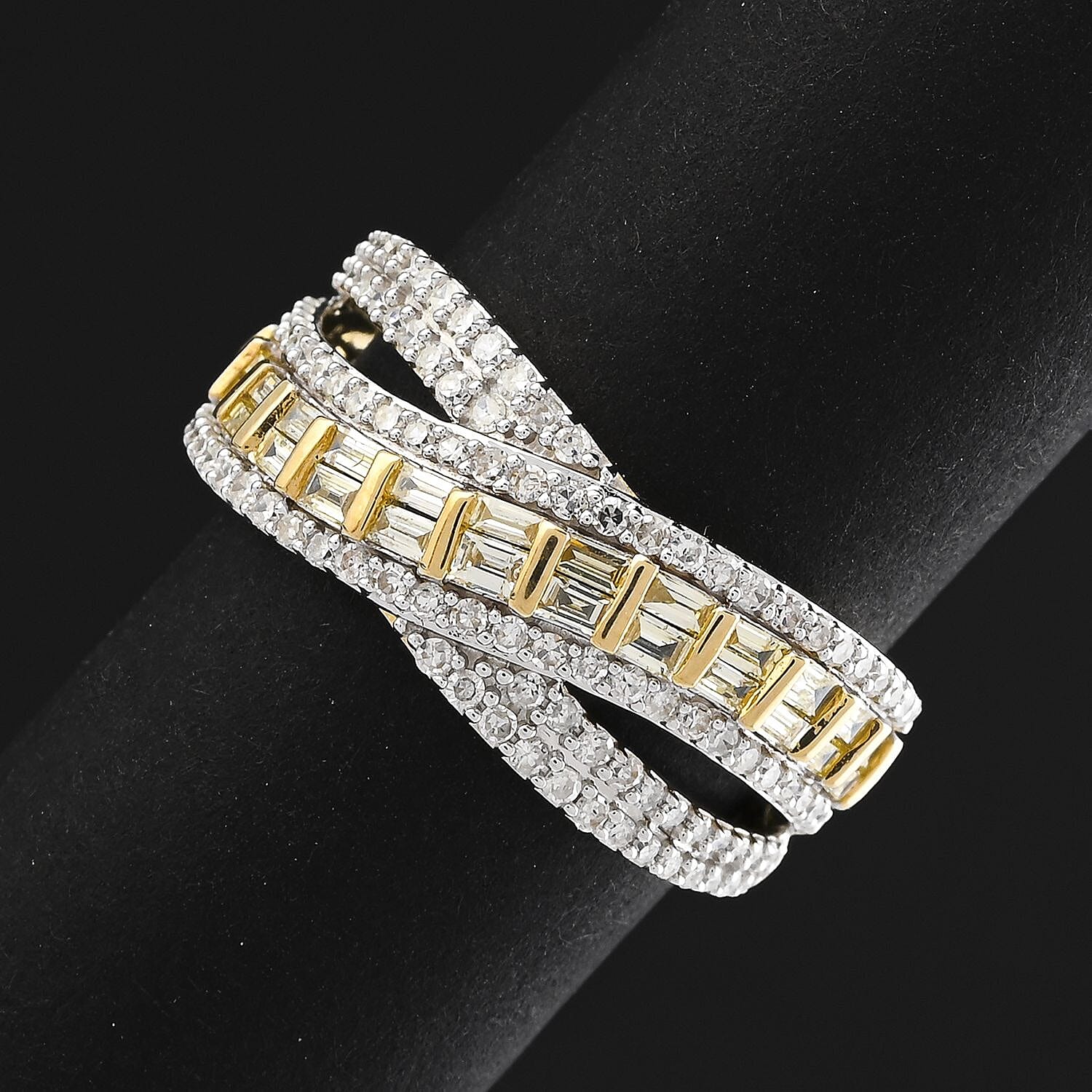Natural Yellow and White Diamond 1.00 ctw Ring in 14K Yellow Gold (Size 10.0)