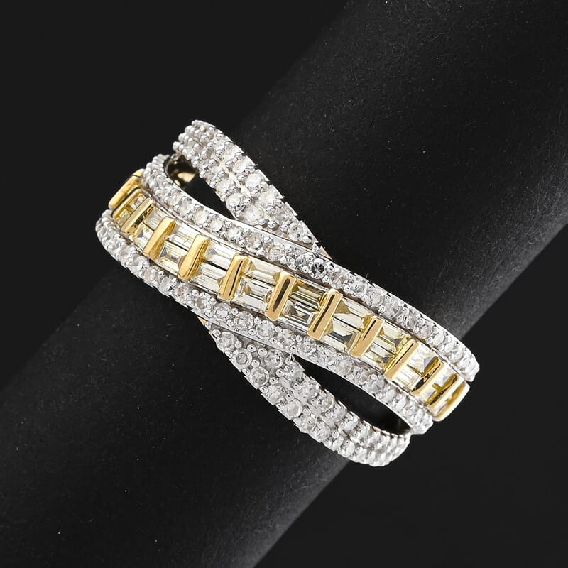 Natural Yellow and White Diamond 1.00 ctw Ring in 14K Yellow Gold (Size 10.0)