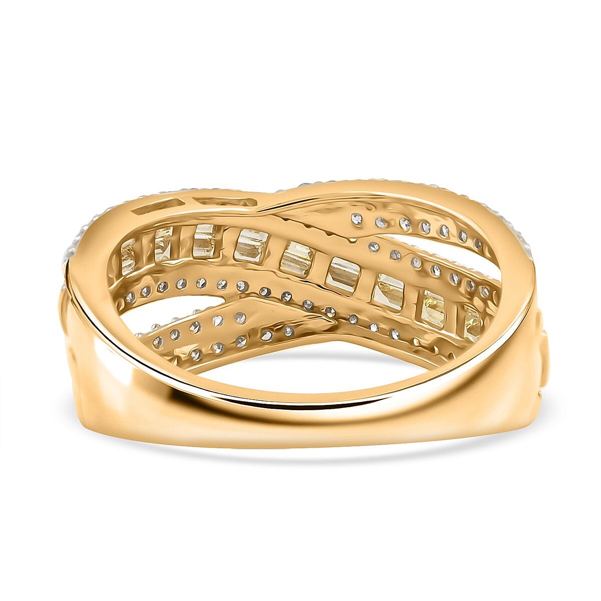 Natural Yellow and White Diamond 1.00 ctw Ring in 14K Yellow Gold (Size 10.0)
