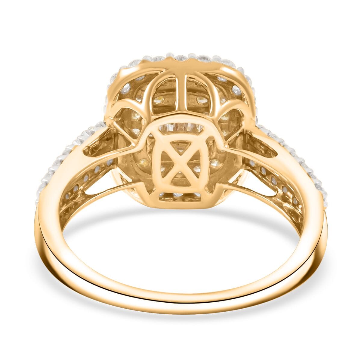 Natural Yellow and White Diamond 1.00 ctw Ring in 14K Yellow Gold (Size 6.0) image number 4