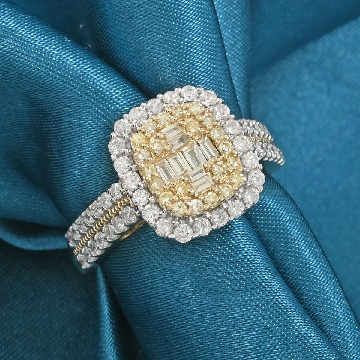 Natural Yellow and White Diamond 1.00 ctw Ring in 14K Yellow Gold (Size 7.0) image number 1