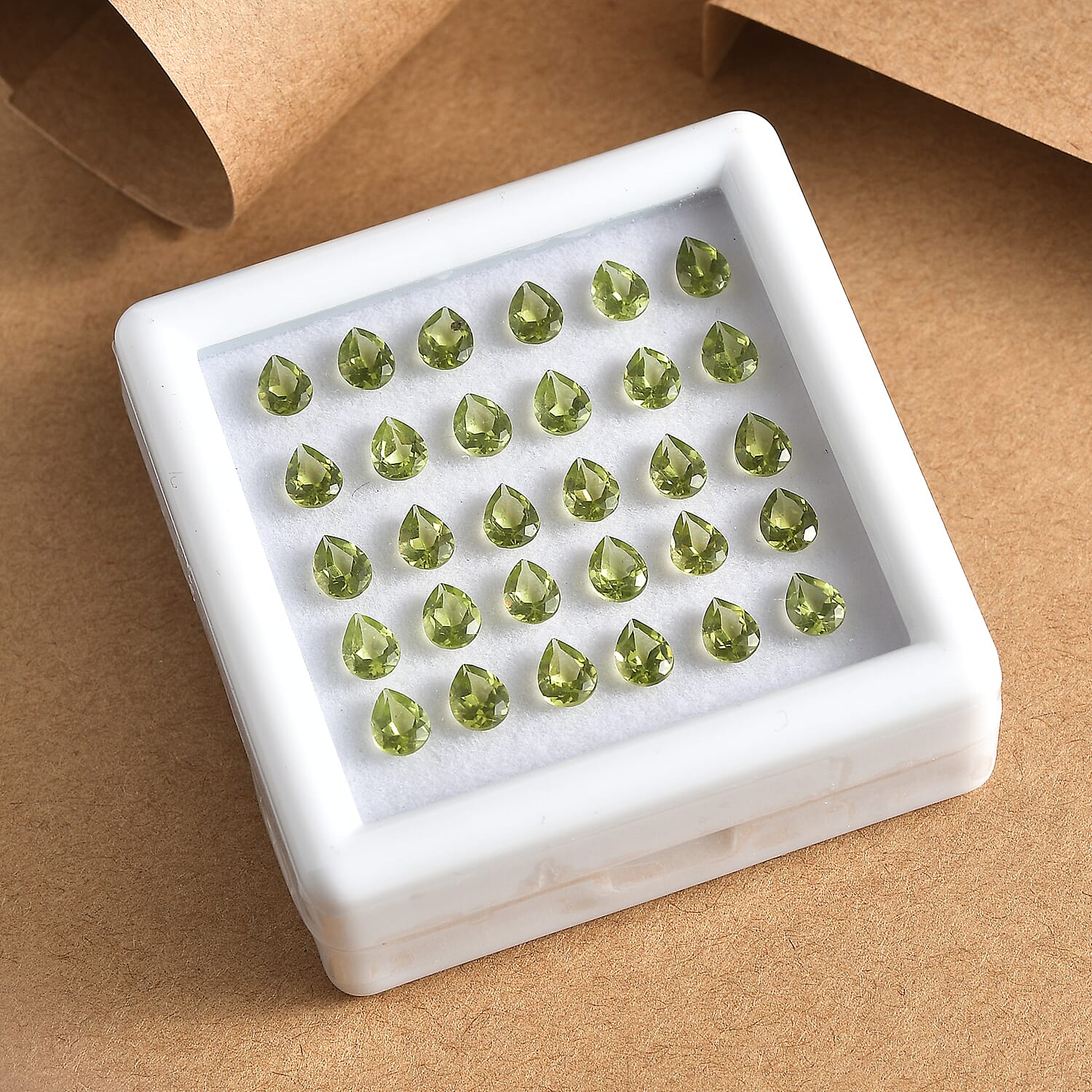 AA Peridot Arizona Assorted Box (Pear 5x4 mm) 10.00 ctw Loose Gemstone