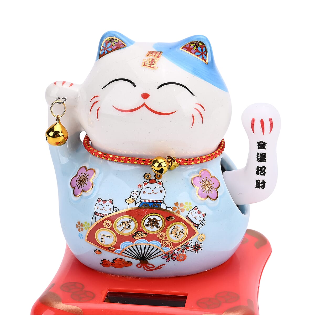 Ceramic Solar Money Cat Decoration - Wealth from Everywhere image number 5