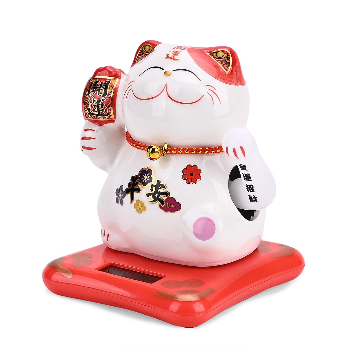 Ceramic Solar Money Cat Decoration - Peaceful image number 2