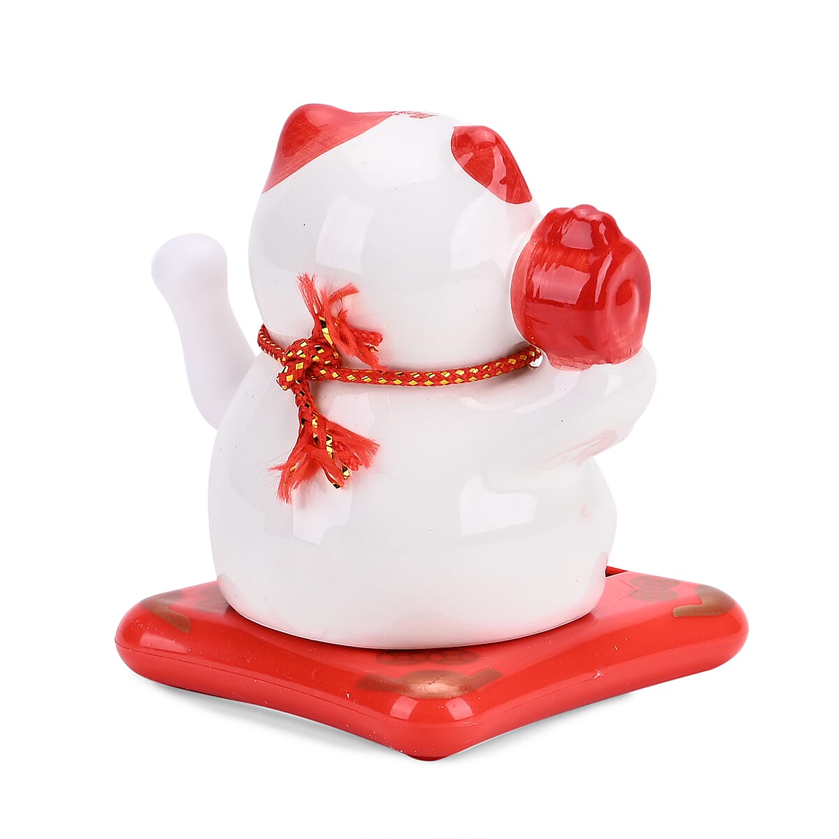 Ceramic Solar Money Cat Decoration - Peaceful image number 3
