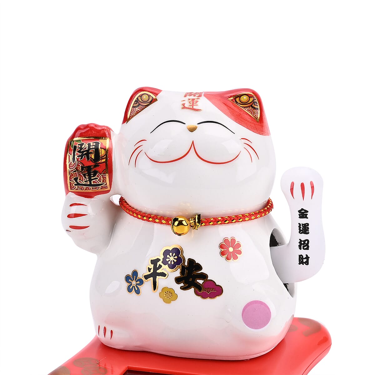 Ceramic Solar Money Cat Decoration - Peaceful image number 5
