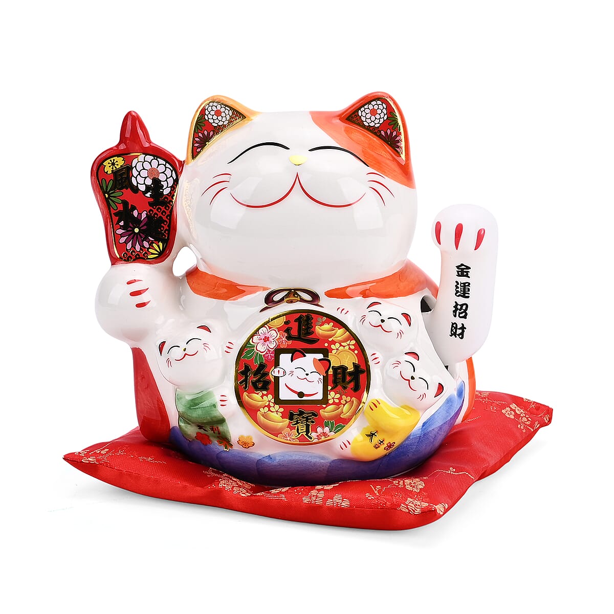 Ceramic Money Cat Decoration Shengyixinlong - Bring In Wealth & Treasure (2xAAA Not Included) image number 2