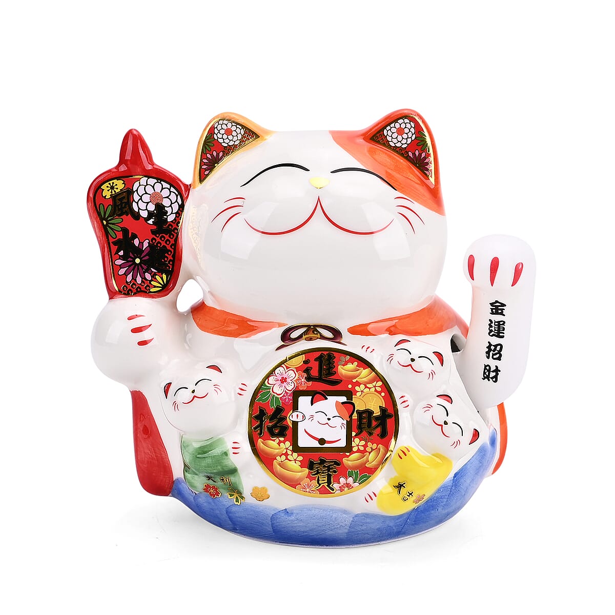 Ceramic Money Cat Decoration Shengyixinlong - Bring In Wealth & Treasure (2xAAA Not Included) image number 3