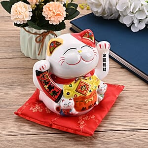 Ceramic Money Cat Decoration Shengyixinlong - Treasure Bowl (2xAAA Not Included)