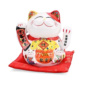 Ceramic Money Cat Decoration Shengyixinlong - Treasure Bowl (2xAAA Not Included)