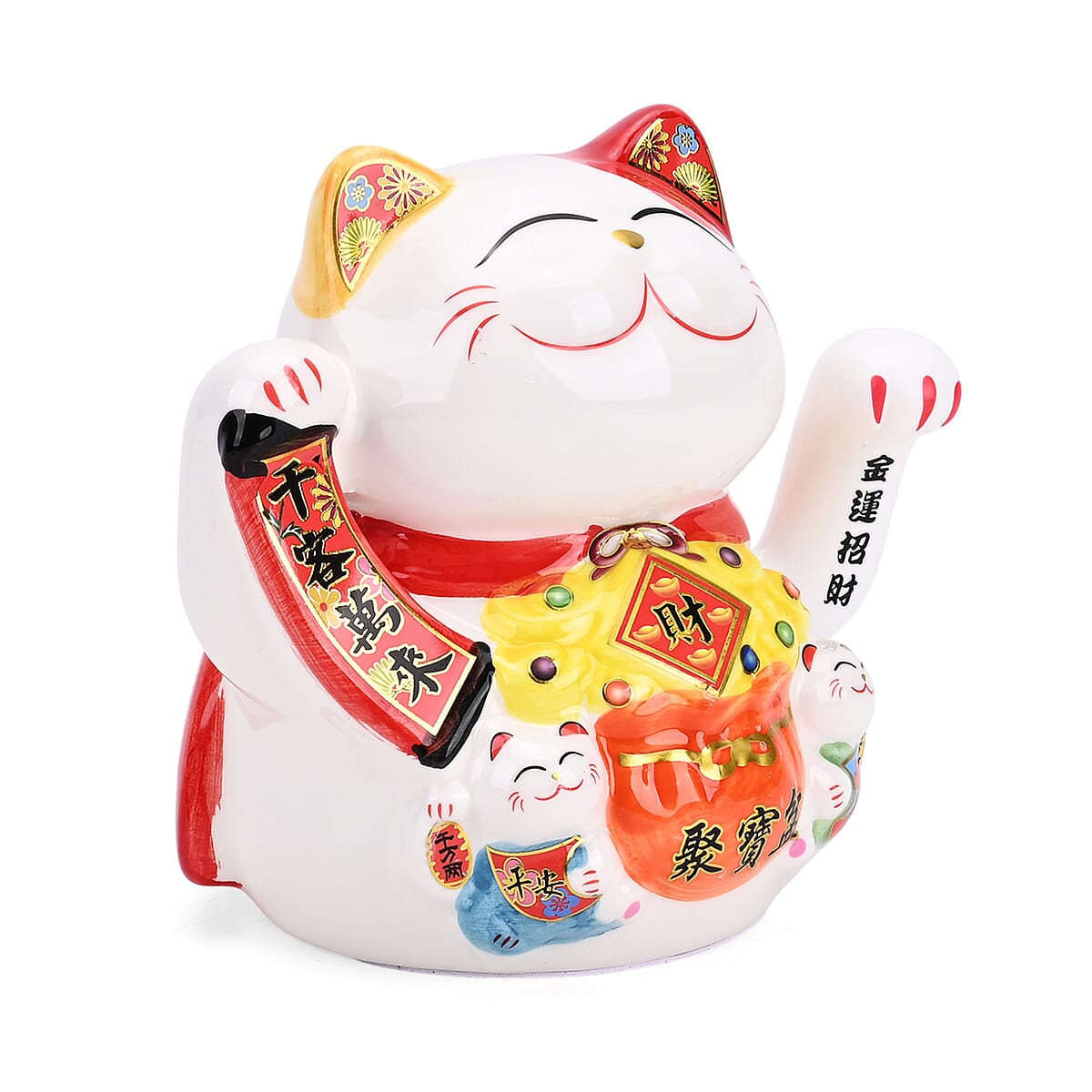 Ceramic Money Cat Decoration Shengyixinlong - Treasure Bowl (2xAAA Not Included) image number 7