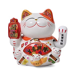 Ceramic Money Cat Decoration Shengyixinlong - Business is Booming (2xAAA Not Included)