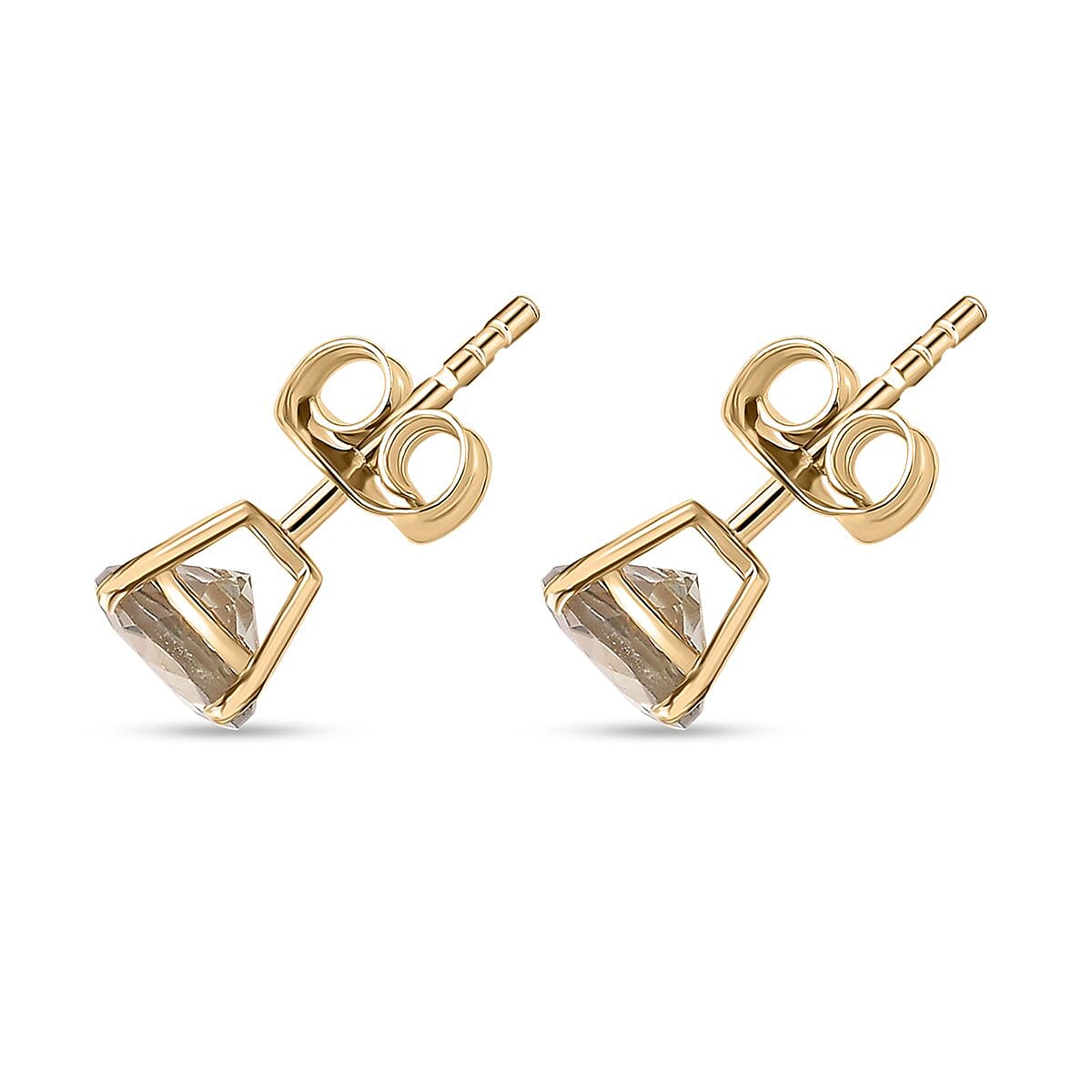 Luxoro AAA Turkizite 1.50 ctw Round Stud Earrings in 10K Yellow Gold