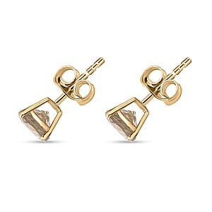 Luxoro AAA Turkizite 1.50 ctw Round Stud Earrings in 10K Yellow Gold