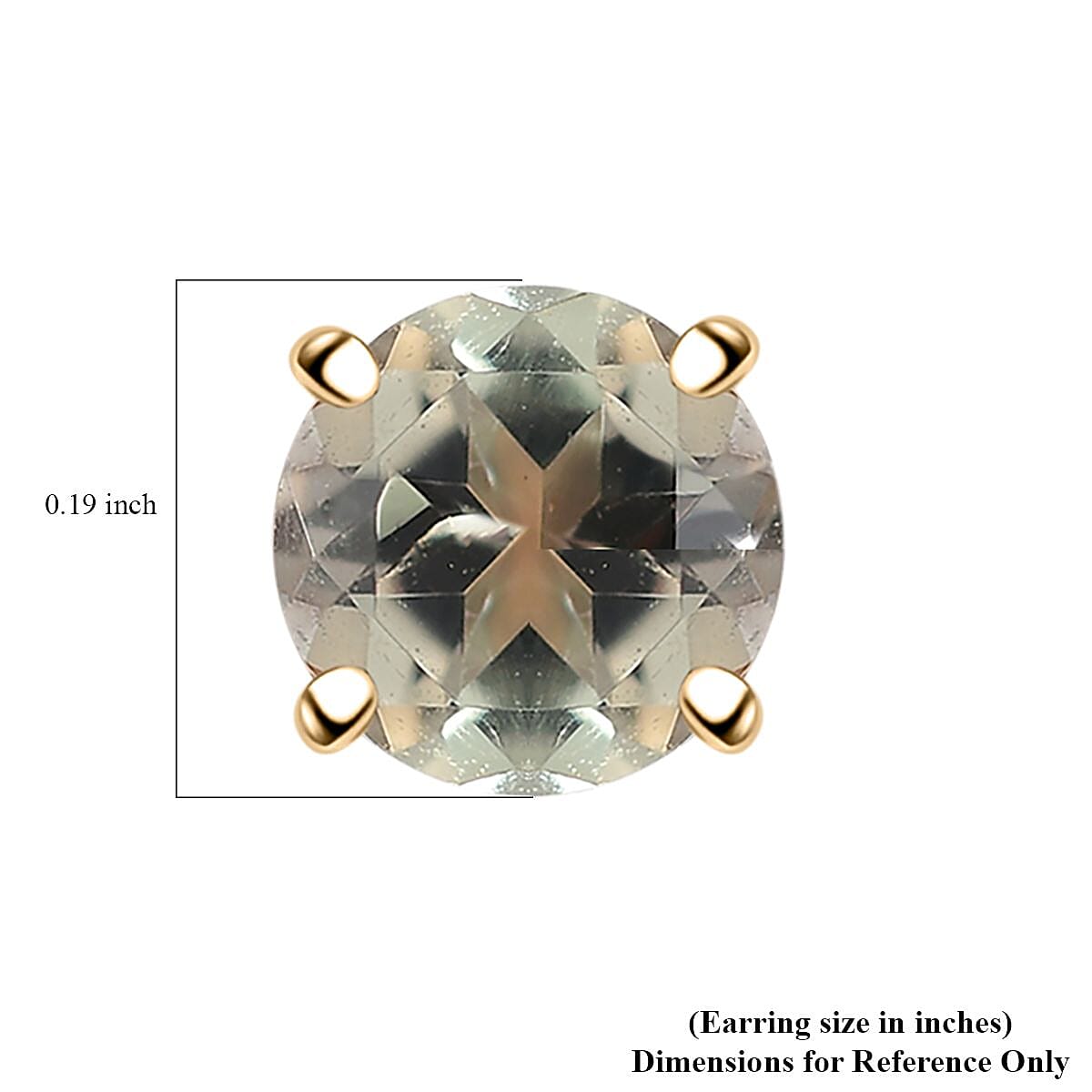 Luxoro AAA Turkizite 1.50 ctw Round Stud Earrings in 10K Yellow Gold