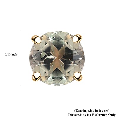 Luxoro AAA Turkizite 1.50 ctw Round Stud Earrings in 10K Yellow Gold