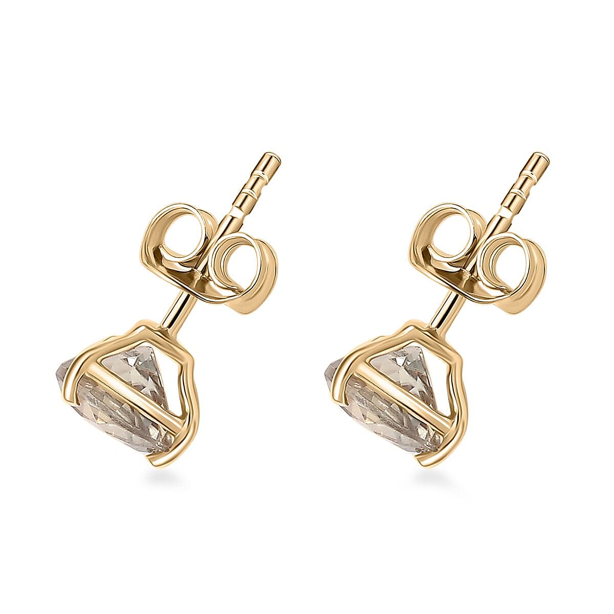 Luxoro AAA Turkizite 2.06 ctw Heart Stud Earrings in 10K Yellow Gold image number 3