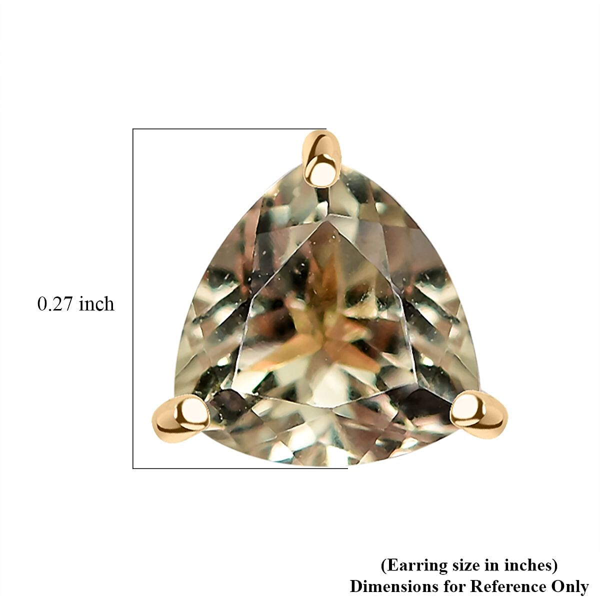 Luxoro AAA Turkizite 2.00 ctw Trillion Stud Earrings in 10K Yellow Gold image number 4