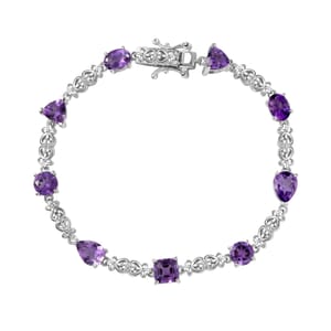 Karis Moroccan Rose 7.75 ctw Vintage Elegance Bracelet in Platinum Bond (7.25 In)