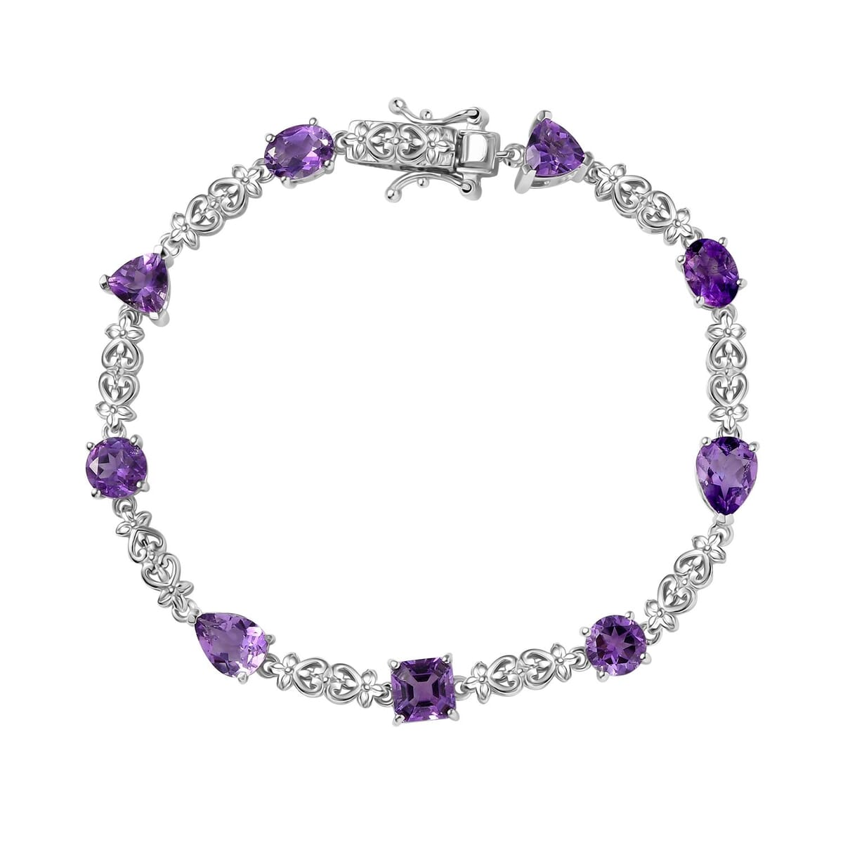 Karis Moroccan Rose 7.00 ctw Vintage Elegance Bracelet in Platinum Bond (6.50 In) image number 0