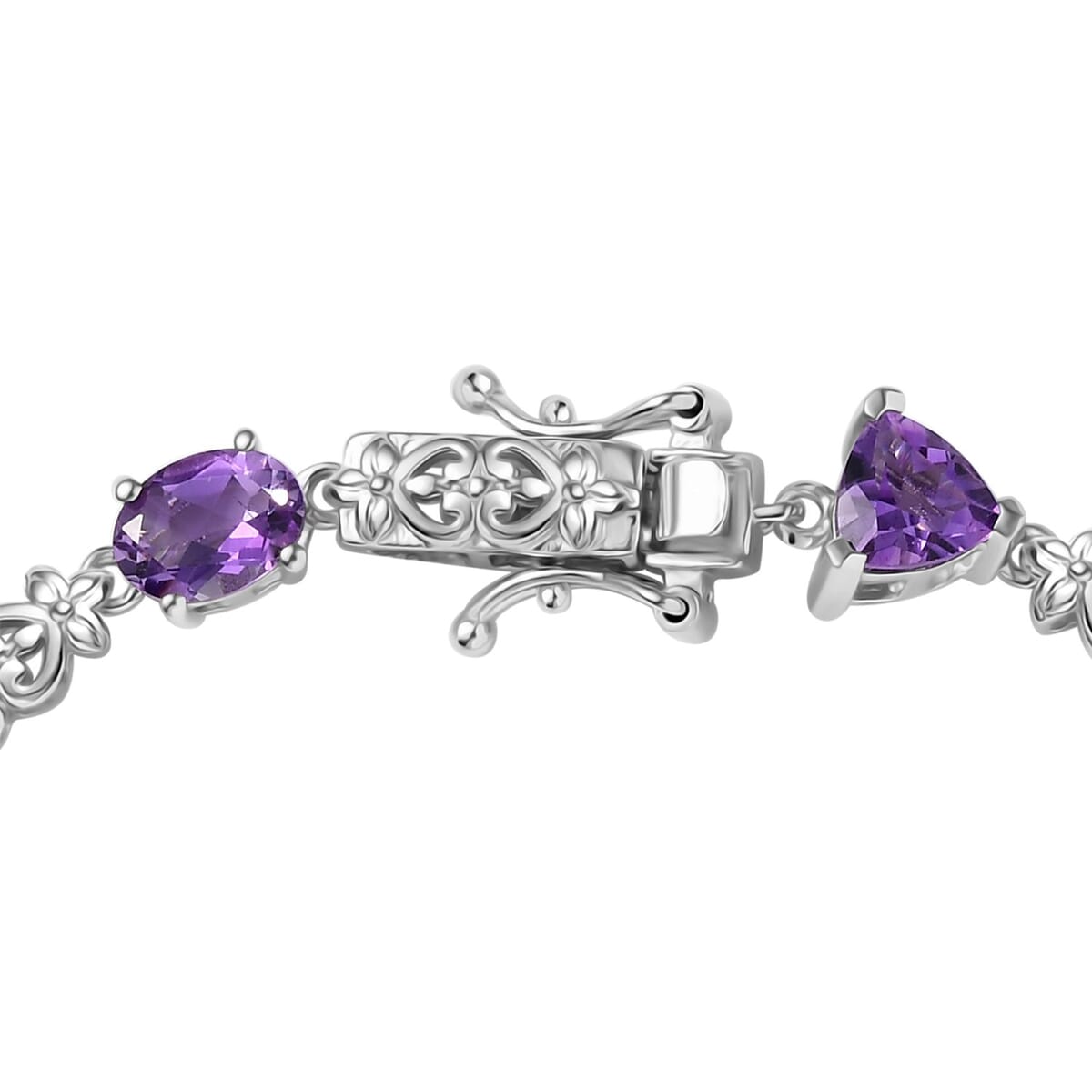 Karis Moroccan Rose 7.00 ctw Vintage Elegance Bracelet in Platinum Bond (6.50 In) image number 3