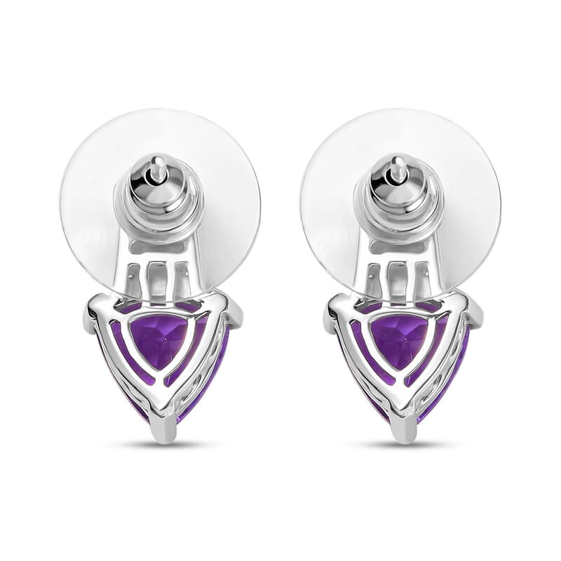 D'Joy Moroccan Rose and Mozambique Garnet 3.65 ctw Modern Elegance Earrings in Platinum Over Sterling Silver 