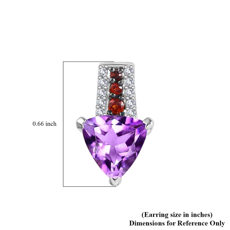 D'Joy Moroccan Rose and Mozambique Garnet 3.65 ctw Modern Elegance Earrings in Platinum Over Sterling Silver 