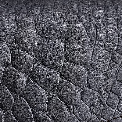 Black 100% Genuine Leather Croco Embossed Flap Closure Crossbody Bag