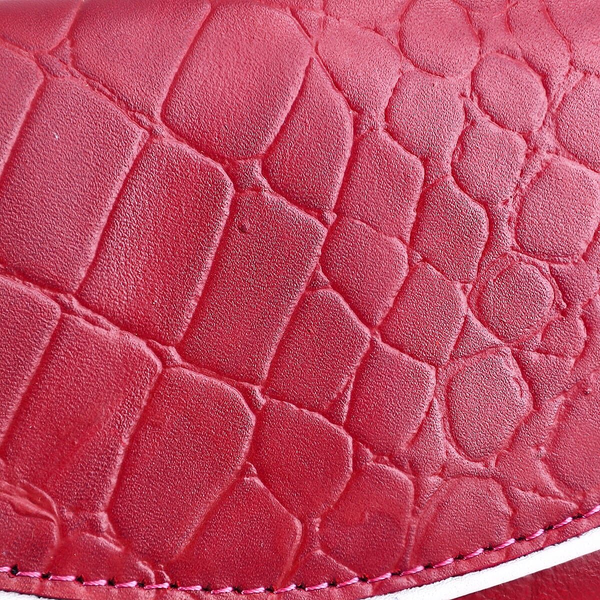 Cherry 100% Genuine Leather Flap Closure Crossbody Bag image number 8