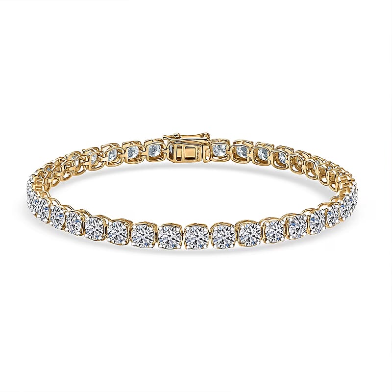 Luxuriant Lab Grown Diamond E-F, VS 9.90 ctw Lustrous Harmony Bracelet in 14K Yellow Gold (7.25 In)