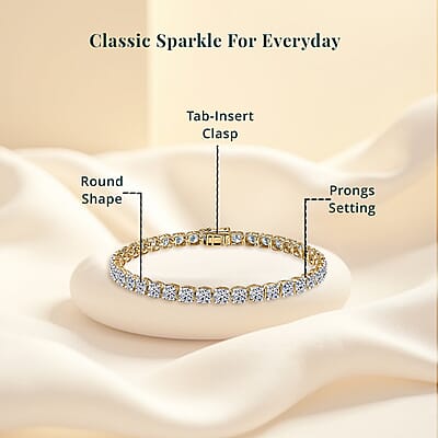Luxuriant Lab Grown Diamond E-F, VS 9.90 ctw Lustrous Harmony Bracelet in 14K Yellow Gold (7.25 In)