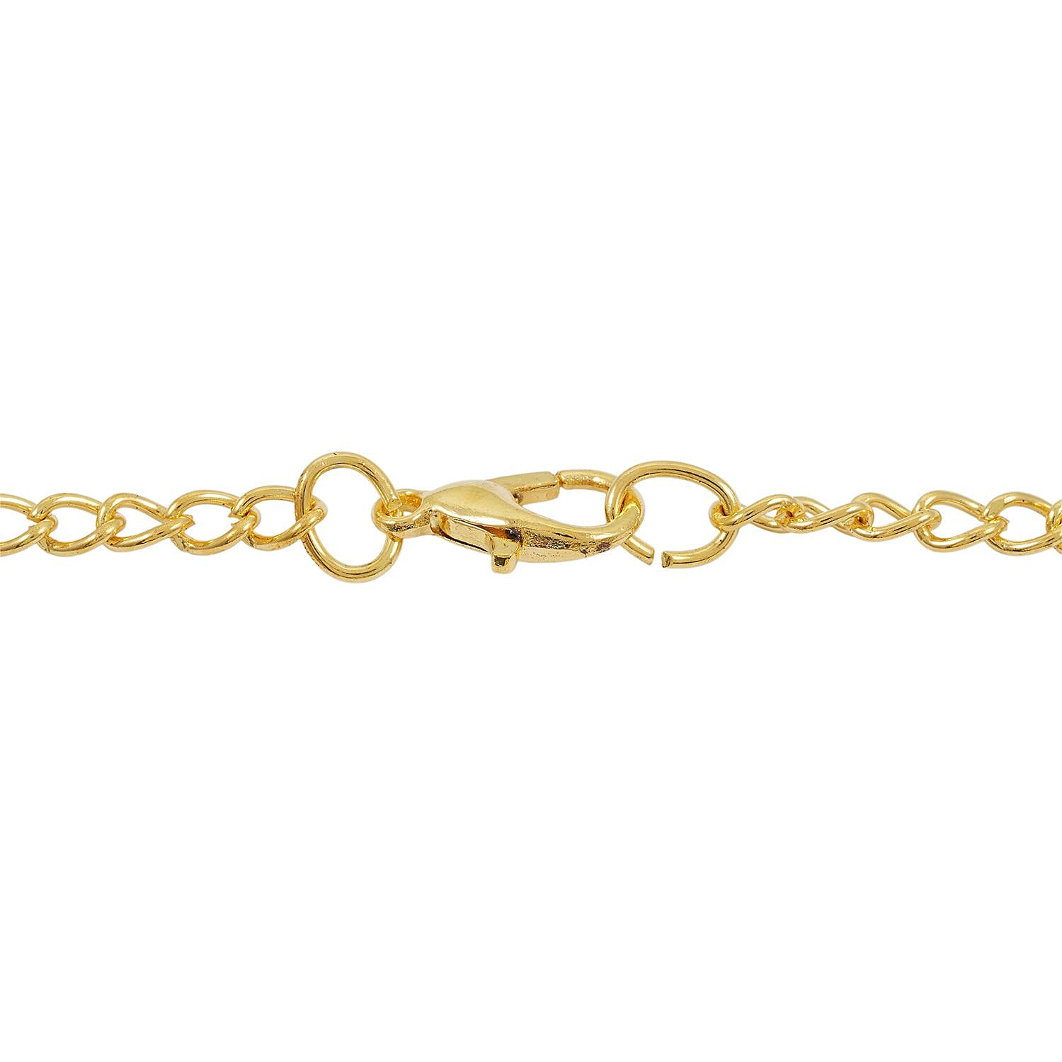 Strada Japanese Movement Labradorite Pocket Watch with Chain (36 Inches) in Goldtone 15.00 ctw
