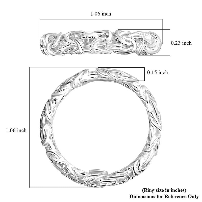 Bali Legacy Byzantine Ring in Sterling Silver (Size 8.0) 4.25 Grams