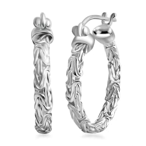 Bali Legacy Byzantine Hoop Earrings in Sterling Silver 7.20 Grams